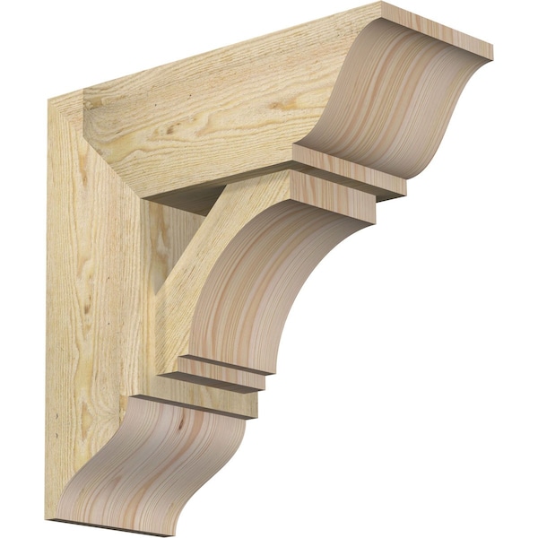 Ekena Millwork Imperial Traditional Rough Sawn Bracket w/ Offset Brace, Douglas Fir, 8"W x 20"D x 20"H BKT0806X20X20IMP01RDF - main